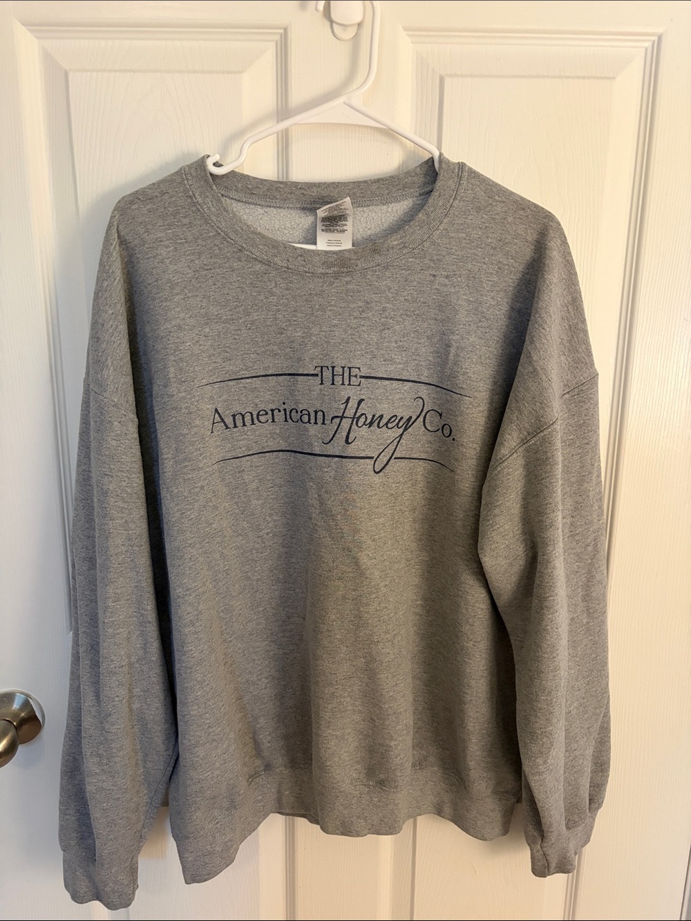 Gildan Gray Crewneck Sweatshirt with American Honey Co. Logo